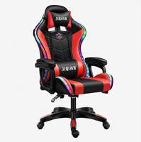Chaise de jeu pivotante à LED de style sport moderne, hauteur réglable, pivotante à 360 degrés, durable pour salle de jeux