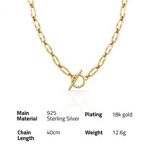 Chris April 925 Sterling bạc mạ vàng Chunky OT chuỗi lớp cần thiết Vòng cổ - Product Image 6