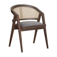 Chaise de salle à manger au design moderne, écologique et durable, chaise de salon, chaise de salon de thé avec coussin moelleux et dossier en rotin tressé
