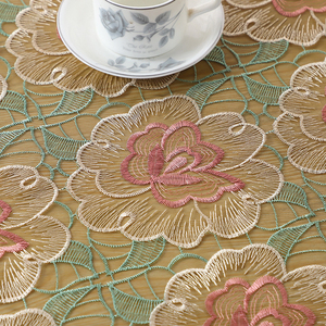 La tavola Jacquard della sovrapposizione della tavola del pizzo di nuovo disegno copre la decorazione di nozze <span class=keywords><strong>con</strong></span> il prezzo poco costoso - Product Image 4