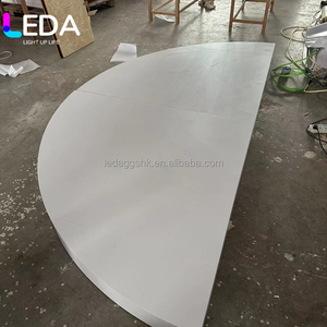 อุปกรณ์จัดงานเลี้ยง LEDA ของตกแต่งงานปาร์ตี้ แท่นเวทีอะคริลิคทรงกลมสีขาวเงาสำหรับงานแต่งงาน - Product Image 2