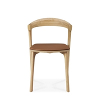Fauteuil de Salle à Manger en Bois de Chêne PU, Style Scandinave Wabi-Sabi, Structure Mortaise et Tenon, Chaise à Dossier