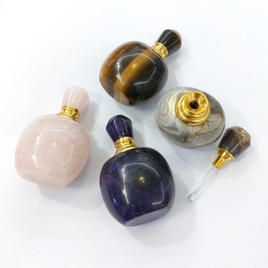 Bottiglia <span class=keywords><strong>di</strong></span> Profumo in Cristallo Naturale Personalizzata, Bottiglia per Oli Essenziali in Howlite, <span class=keywords><strong>Occhio</strong></span> <span class=keywords><strong>di</strong></span> <span class=keywords><strong>Tigre</strong></span>, Agata Pazza, <span class=keywords><strong>Quarzo</strong></span> Rosa per Decorazioni, Gioielli e Regali - Product Image 3