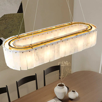 Lustre en albâtre de style nordique, luminaire suspendu, luxe léger, or, pour la maison, l'hôtel, simple, marbre, moderne, chambre à coucher, chevet