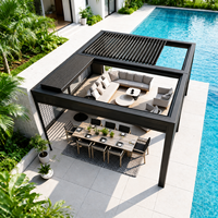 Toit rétractable bioclimatique en aluminium motorisé à lames orientables, résistant aux UV, imperméable, couleur personnalisée, pour jardin extérieur, gazebo, télécommande