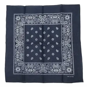 Seragam Restoran Abu-abu Gelap Aksesori Seragam Dicetak Bandana Desain Katun Paisley