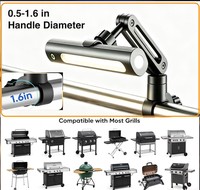 Lampe de barbecue magnétique rechargeable pour grillades en extérieur avec support réglable, luminosité à 2 niveaux, accessoires de grillades
