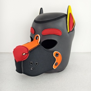 Fournisseur de masques et cagoules <span class=keywords><strong>K9</strong></span> en néoprène pour fétichisme canin, avec personnalisation sur mesure, incluant cagoules en éponge et cagoules pour chiot - Product Image 1