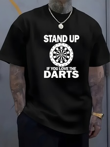 T-shirt sportiva Stand up if You Love the Darts - 300 grammi, tinta unita, stile hip hop, traspirante, antipiega - Product Image 1