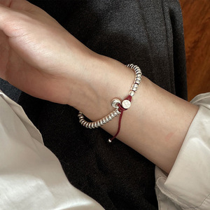 S925 Sterling Silver <b>Bracelet</b> Women Red <b>Rope</b> Charm <b>Bracelet</b> Everyday Wear Fine Jewelry - Product Image 1