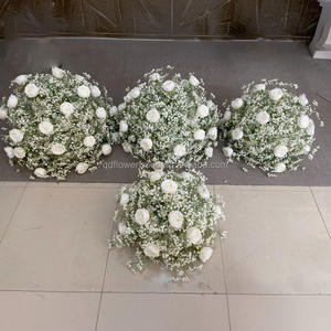 Décor de mariage de haute qualité blanc Rose fleur coureur vraie touche fleur artificielle allée pour fête route cérémonie de mariage élégant - Product Image 5