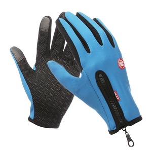 Guantes de invierno para exteriores con pantalla táctil, impermeables, con cremallera, forro polar, para ciclismo, montañismo, esquí, color rojo rosa, MLXL - Product Image 2
