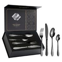 Ensemble de couverts de luxe baroque doré 24 pièces, acier inoxydable de haute qualité, vaisselle élégante, vaisselle de mariage, cuisine durable, miroir