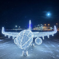 Lumières de Noël à LED clignotantes en alliage d'aluminium avec motif d'avion, classées IP65 pour l'extérieur, pour la décoration de pelouse et d'atrium