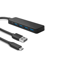 Hub USB-C 5 en 1 - Ultra-fin - Adaptateur USB 3.0 4 ports avec transfert de données rapide 5 Gbps pour MacBook/ordinateur portable (Guanchen GC-G07a) en stock