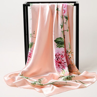À la mode De Luxe Dames Satin Soyeux Grand 90*90cm Carré Écharpe Paisley Fleurs Floral Imprimé Châles Écharpes