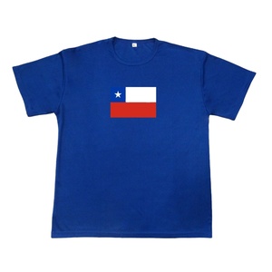 Camisetas Personalizadas con Impresión, Cuello Redondo, Poliéster <span class=keywords><strong>Azul</strong></span>, con Logotipo Nacional de <span class=keywords><strong>Chile</strong></span> - Product Image 1