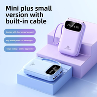 Batterie externe compacte 10000 mAh avec câble intégré, personnalisable avec logo et code QR, vente en gros directe usine