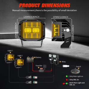 Accesorios Off-Road para <span class=keywords><strong>Bronco</strong></span>, Kit de Luces LED Auxiliares Laterales de Foco 4x4 para Camioneta con Arnés de Cables para <span class=keywords><strong>Ford</strong></span> <span class=keywords><strong>Bronco</strong></span> 2021 <span class=keywords><strong>2022</strong></span> - Product Image 6