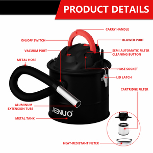 <span class=keywords><strong>Aspirateur</strong></span> à cendres portable, aspiration puissante, base à roulettes, capacité <span class=keywords><strong>de</strong></span> 15 L, réservoir en acier inoxydable pour cheminées, bois, maison, voiture - Product Image 4