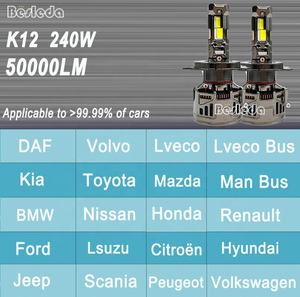Productos de calidad 240W par K12 faro Led 50000Lm 6000K H4 H7 Luz de coche reemplazar halógeno Original y Xenón HID H1 H8 H9 H11 9005 - Product Image 6