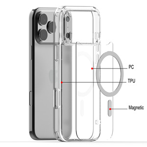 Ốp điện thoại iPhone 17 Pro Max năm <span class=keywords><strong>2025</strong></span>, chất liệu TPU + PC trong suốt, hỗ trợ sạc không dây, chống sốc, có nam châm - Product Image 4