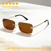 Dernières tendances de la mode - Lunettes de soleil de marque - Hommes - Femmes - Logo personnalisé - Marque privée - Luxe - Vintage - Rectangulaires - Sans monture - Métal