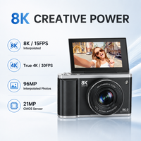 8K Vlog Kamerası En İyi UKCA Video Kamerası Çevirmeli Ekran Harici Mikrofon Desteği YouTube Vlogları Röportajlar ve Canlı Yayınlar için