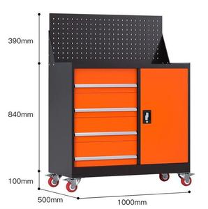 Chariot à outils en fer multi-tiroirs personnalisable OEM pour ateliers et garages Bancs de travail mobiles pour le stockage d'outils dans les entrepôts de l'usine - Product Image 3