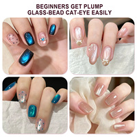 Nouvel ensemble d'aimants rotatifs 3D en perles de verre effet œil de chat, outil magnétique puissant détachable pour le nail art à domicile et en salon