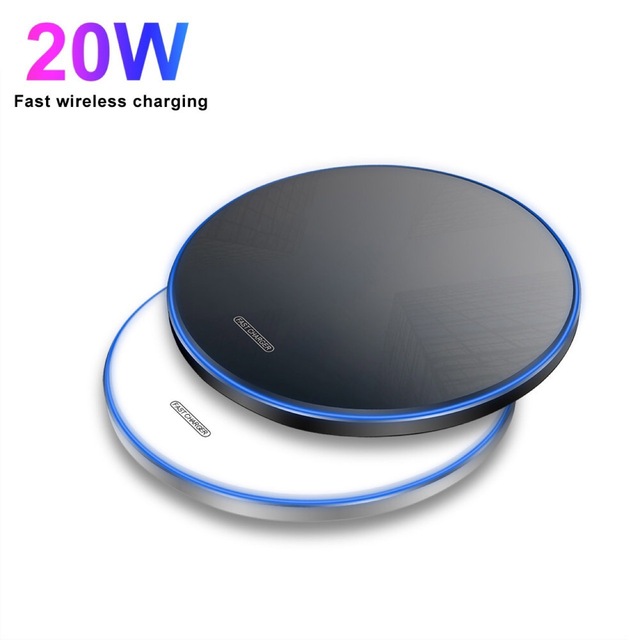 Shining Surface Electric Wireless Charger Pad 20W Fast Charge with Type-C Port for All for Supported Mobiles