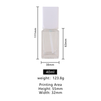 Flacon carré en verre de 40 ml avec pompe à pression pour emballage de fond de teint et soins de la peau
