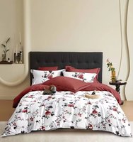 Ensemble de literie d'été imprimé de style américain, 100% coton certifié OEKO-TEX, 233TC, personnalisé et luxueux, comprenant une housse de couette et une taie d'oreiller