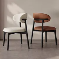 Chaise de salle à manger en cuir moderne - Empilable, légère et stable pour la maison, le bureau et l'hôtel