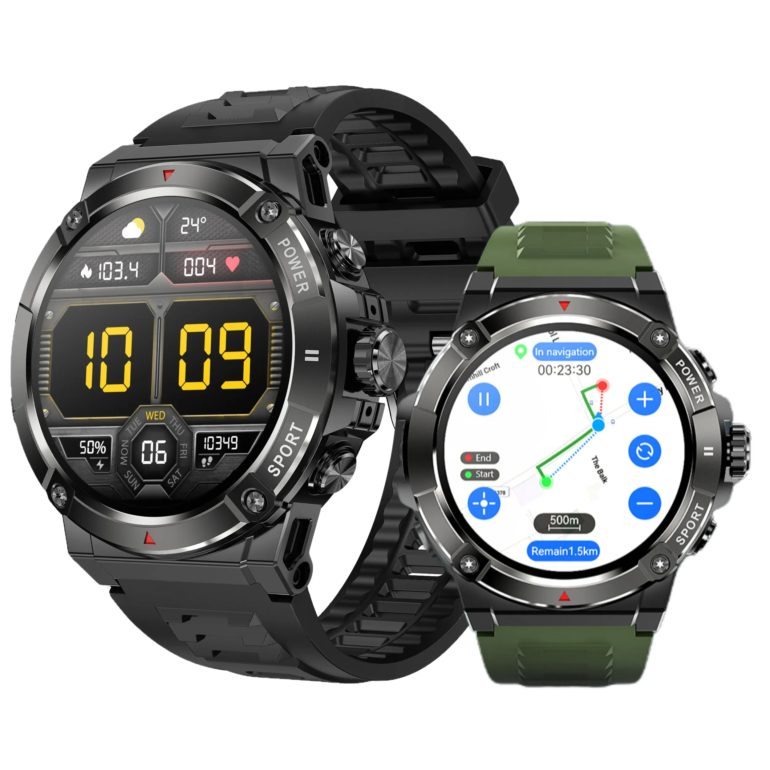 1.43Inch Hd Touch Amolde Display Nx8Pro Outdoor Gps Compass Offline Call Caller Alert Waterproof Round Screen Smart Watch