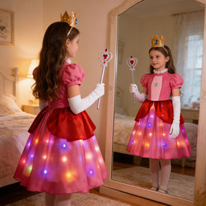 Disfraz de <span class=keywords><strong>Princesa</strong></span> <span class=keywords><strong>Peach</strong></span> para Niñas, Vestido Rosa para Fiesta de Cumpleaños, Halloween, Cosplay, Disfraces de <span class=keywords><strong>Daisy</strong></span> <span class=keywords><strong>Peach</strong></span> con Luz - Product Image 2
