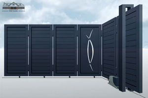 Tùy chỉnh phong cách hiện đại thông minh nhôm trượt hàng rào cổng tự động ngoài trời turing cổng - Product Image 2