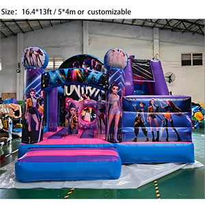 <span class=keywords><strong>Château</strong></span> gonflable commercial K-POP Demon Theme violet pour enfants avec toboggan, idéal pour la location - Product Image 2