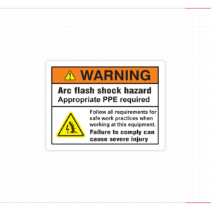 Signalisation d'avertissement de risque d'arc électrique et de choc, EPI requis, avis de sécurité électrique pour équipement industriel - Product Image 1