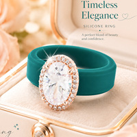 Vente Flash : Bague de Fiançailles en Silicone Souple de Qualité Alimentaire avec Zircon et Métal, Bijou Tendance pour Femme