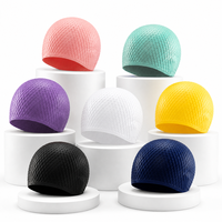 Bonnet de bain en silicone unisexe à haute élasticité, imperméable et antidérapant, durable et personnalisé pour adulte et enfant