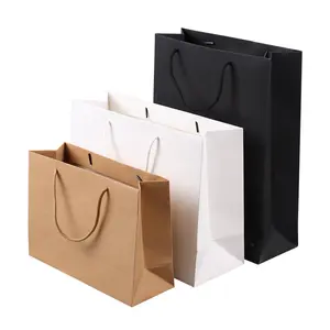 Kraft Paper Bags with Handles Bulk Brown Paper Gift Bulk Medium Size Kraft Brown Shopping Retail Bags Craft paper Bags