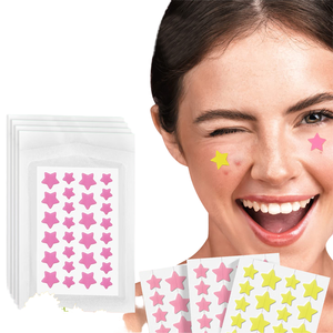 Patchs Assortis Cœur et Étoile, Autocollants Dissimulants Unisexe Doux pour la Peau, Traitement de l'Acné, Convient à Tous les Types de Peau - Product Image 1