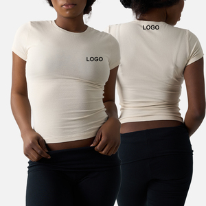 SK1219 T-Shirt Aderente Casual a Maniche Corte con Girocollo in Jersey di Cotone Leggero ed Elasticizzato 90% Cotone / 10% Elastan per Yoga e Corsa - Product Image 5