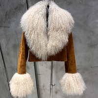 Vestes en daim style court pour l'automne, manteaux en vraie fourrure de mouton de Mongolie, vestes en daim pour femmes