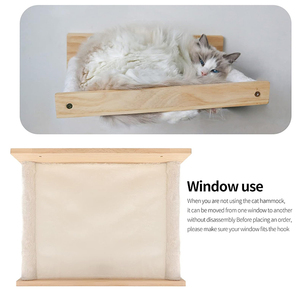Fábrica barato cómodo sueño profundo gato cama colgante cálido invierno de madera maciza de felpa pared instalar gato hamaca para gatos pequeños y grandes - Product Image 3