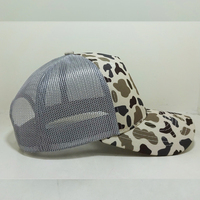 Personnalisé canard Camo 5 panneau camionneur maille chapeau 112PFP forme vieux canard Camo camionneur chasse chapeau blanc camionneur casquette Gorras