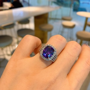 Wholesale Fashion Jewelry Eco-friendly Copper 10*12mm Purple Zircon Twisted Vintage Unique <b>Cheap</b> Design <b>Ring</b> for Women - Product Image 4