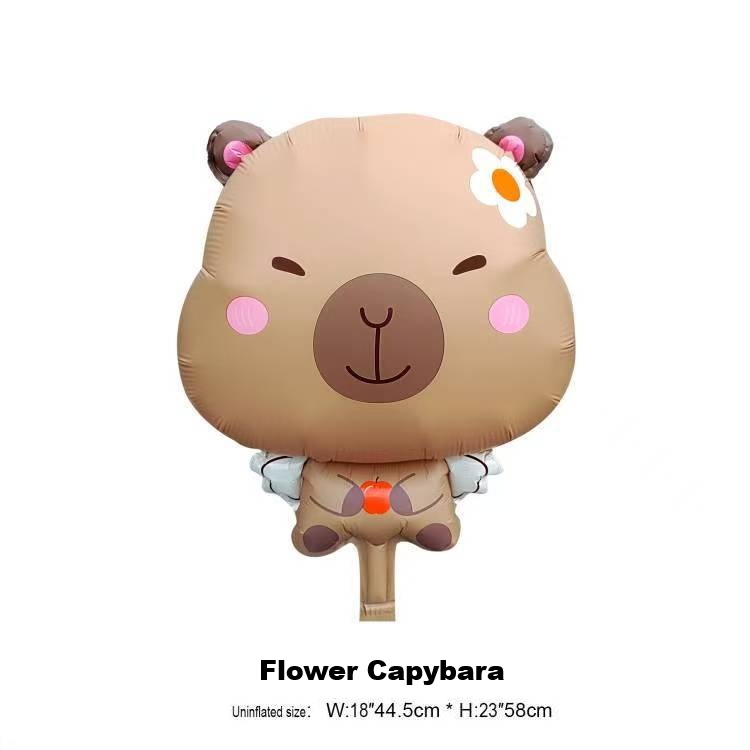 Capybara coloré à 7 fleurs