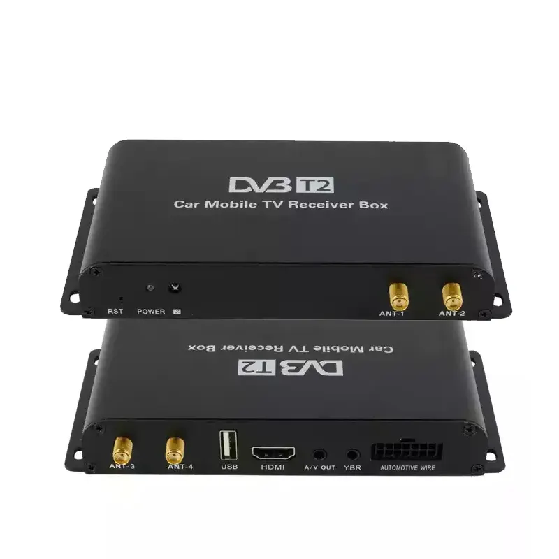 HD dvb-t2 auto (H.264) 4 sintonizzatori ricevitore TV digitale movimento ad alta velocità 250 km/h dvb-t2 sintonizzatore per auto con mpeg2/mpeg4